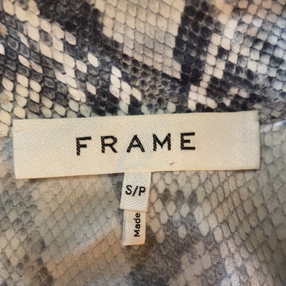 Frame Stylish Python Silk Sleeveless top with keyhole front. Chic and Lux style. - Picture 5 of 9